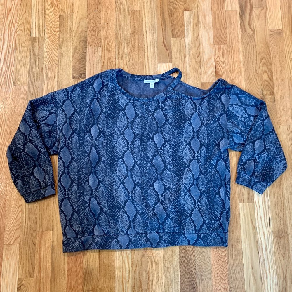 Express Cold Shoulder Snake Print Top